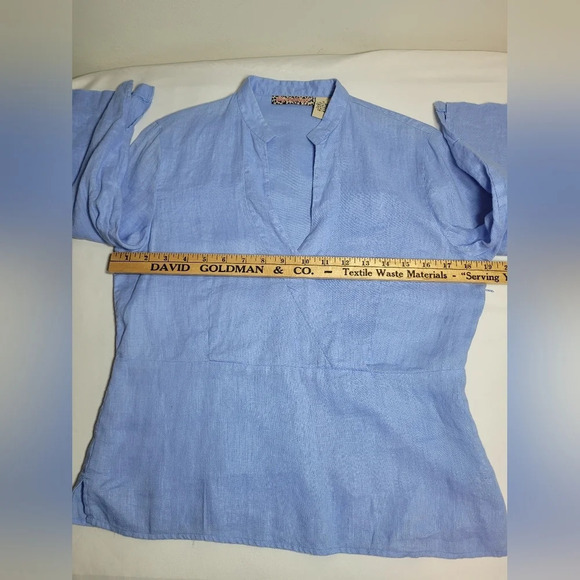 Lily Stanhope  100% Linen Wrap Front Top sz M - Picture 6 of 8